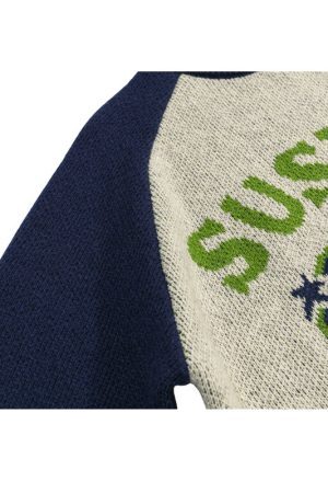 Style Core Aesthetics, New Style Trends Vintage Letter Patchwork Pullover