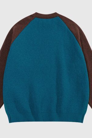 Style Core Aesthetics, New Style Trends Vintage Letter Patchwork Pullover