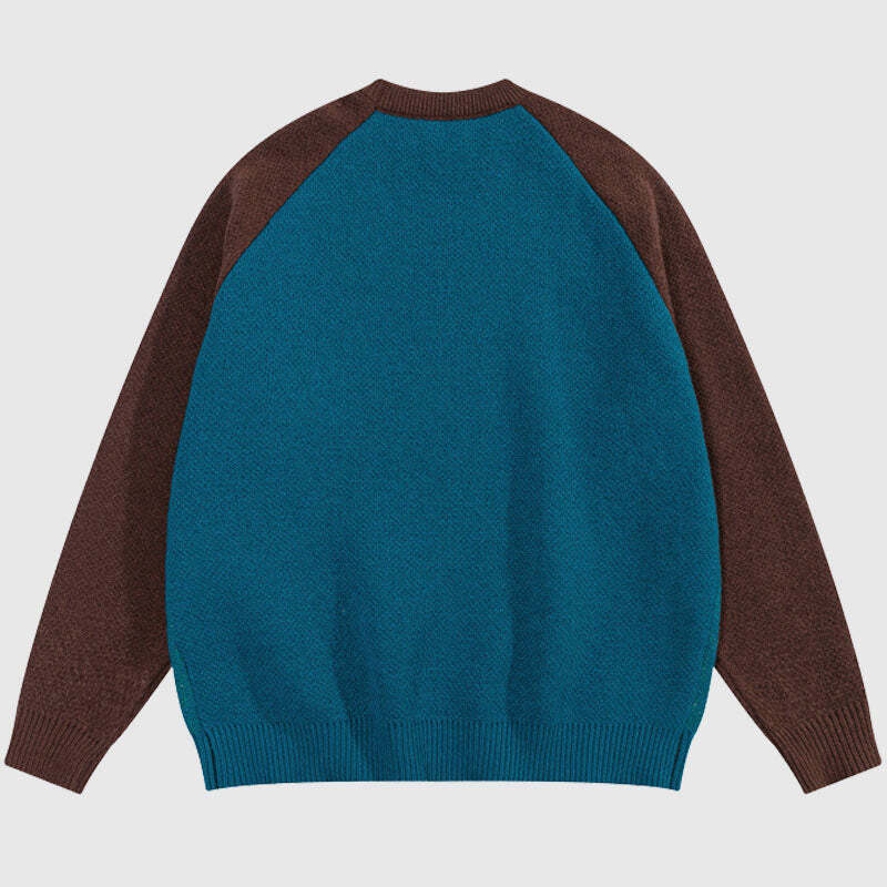 Style Core Aesthetics, New Style Trends Vintage Letter Patchwork Pullover Style Core Aesthetics, New Style Trends Vintage Letter Patchwork Pullover