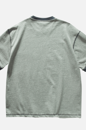 Style Core Aesthetics, New Style Trends Vintage Letter Print ColorBlock Tee