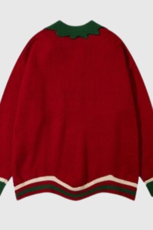 Style Core Aesthetics, New Style Trends Vintage Lettered Loose Lapel Sweater