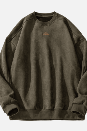 Style Core Aesthetics, New Style Trends Vintage Mountain Logo Fleece Sweatshirt