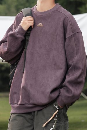 Style Core Aesthetics, New Style Trends Vintage Mountain Logo Fleece Sweatshirt