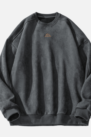 Style Core Aesthetics, New Style Trends Vintage Mountain Logo Fleece Sweatshirt