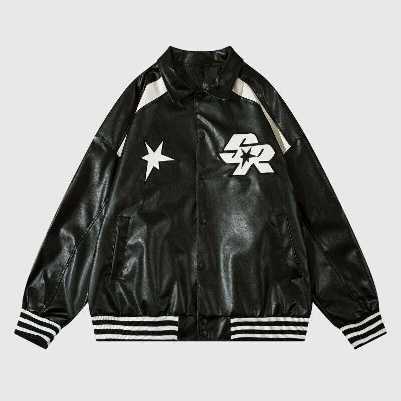 Style Core Aesthetics, New Style Trends Vintage Original Loose Fit Leather Jacket