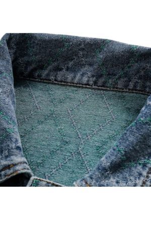 Style Core Aesthetics, New Style Trends Vintage Patchwork Denim Contrast Jacket