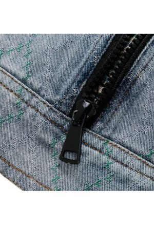 Style Core Aesthetics, New Style Trends Vintage Patchwork Denim Contrast Jacket