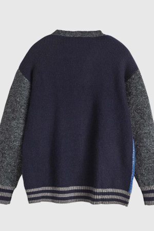 Style Core Aesthetics, New Style Trends Vintage Patchwork Knit Cardigan