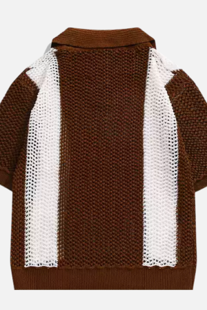 Style Core Aesthetics, New Style Trends Vintage Patchwork Knit Polo