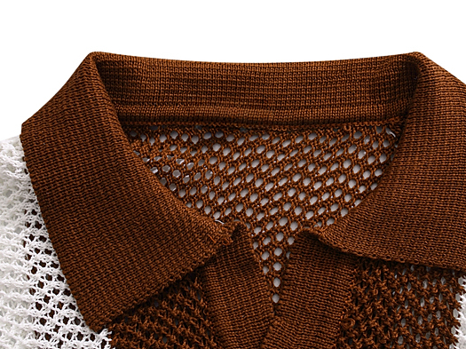 Style Core Aesthetics, New Style Trends Vintage Patchwork Knit Polo Style Core Aesthetics, New Style Trends Vintage Patchwork Knit Polo