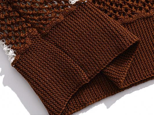 Style Core Aesthetics, New Style Trends Vintage Patchwork Knit Polo Style Core Aesthetics, New Style Trends Vintage Patchwork Knit Polo