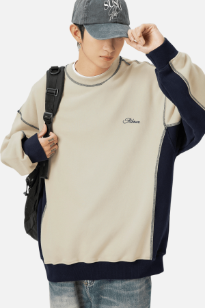 Style Core Aesthetics, New Style Trends Vintage  Patchwork Sweatshirt