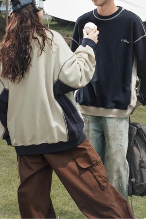 Style Core Aesthetics, New Style Trends Vintage  Patchwork Sweatshirt