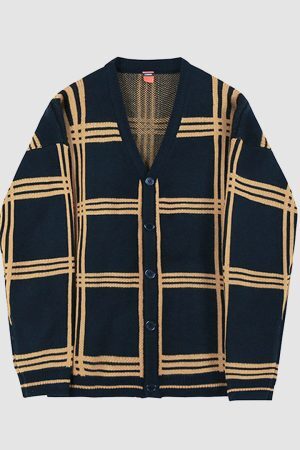 Style Core Aesthetics, New Style Trends Vintage Plaid Cardigan Sweater