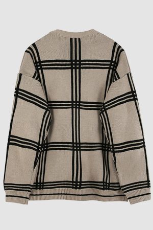 Style Core Aesthetics, New Style Trends Vintage Plaid Cardigan Sweater