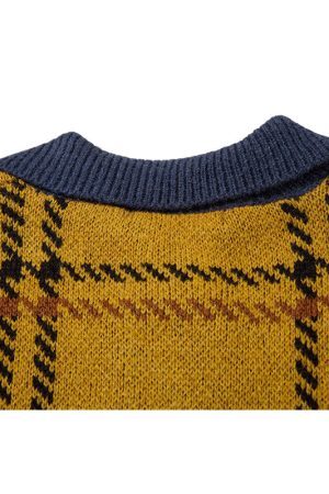 Style Core Aesthetics, New Style Trends Vintage Plaid Knit Crop Top