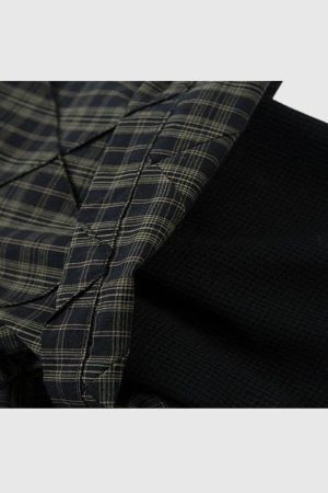 Style Core Aesthetics, New Style Trends Vintage Plaid Layered Shirt