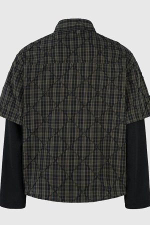 Style Core Aesthetics, New Style Trends Vintage Plaid Layered Shirt