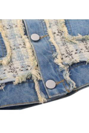 Style Core Aesthetics, New Style Trends Vintage Plaid Patchwork Edged Jacket