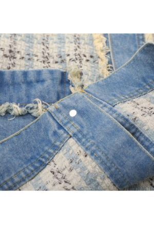 Style Core Aesthetics, New Style Trends Vintage Plaid Patchwork Edged Jacket