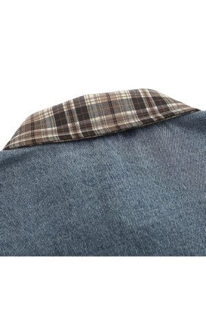 Style Core Aesthetics, New Style Trends Vintage Plaid Patchwork Shirts