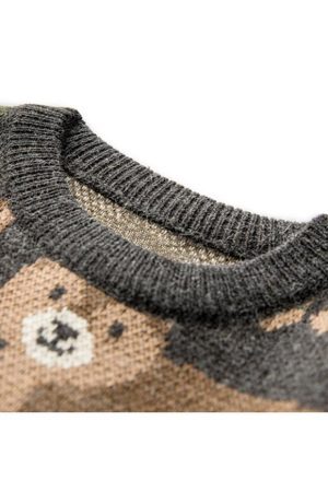 Style Core Aesthetics, New Style Trends Vintage Print Knitted Sweater