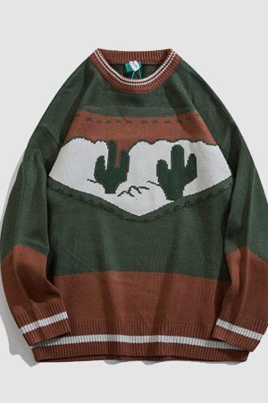 Style Core Aesthetics, New Style Trends Vintage Print Sweater