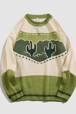 Style Core Aesthetics, New Style Trends Vintage Print Sweater