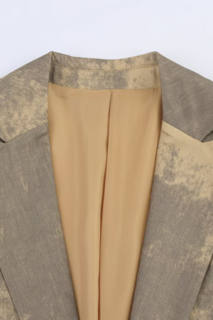 Style Core Aesthetics, New Style Trends Vintage Printed Single-Button Blazer