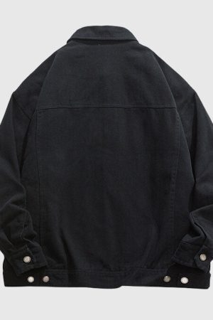 Style Core Aesthetics, New Style Trends Vintage Solid Cargo Jacket