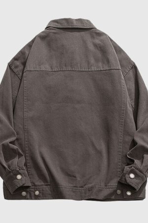 Style Core Aesthetics, New Style Trends Vintage Solid Cargo Jacket
