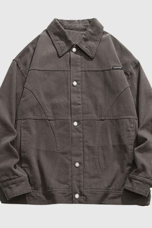 Style Core Aesthetics, New Style Trends Vintage Solid Cargo Jacket
