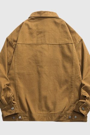 Style Core Aesthetics, New Style Trends Vintage Solid Cargo Jacket