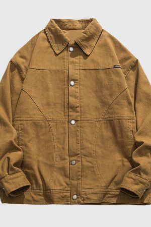 Style Core Aesthetics, New Style Trends Vintage Solid Cargo Jacket