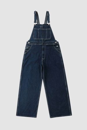 Style Core Aesthetics, New Style Trends Vintage Solid Color Denim Overalls