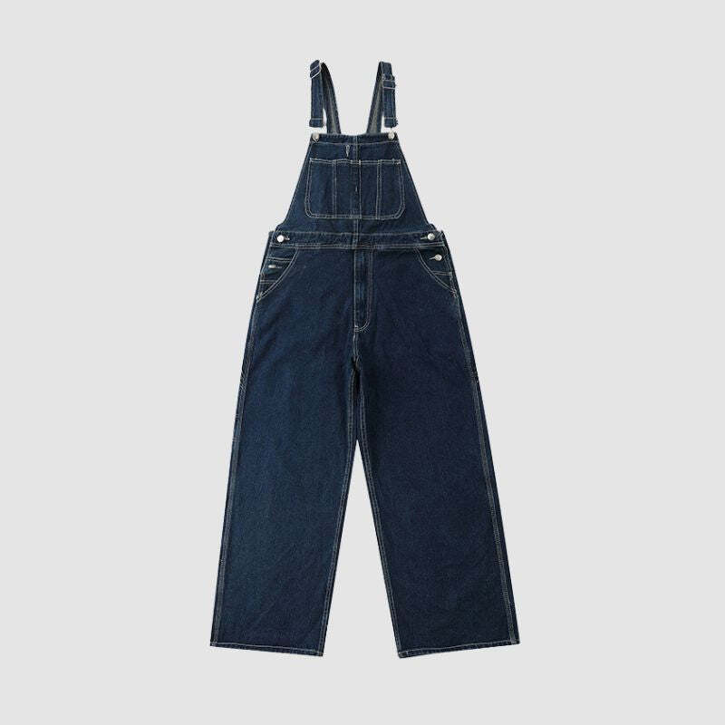 Style Core Aesthetics, New Style Trends Vintage Solid Color Denim Overalls