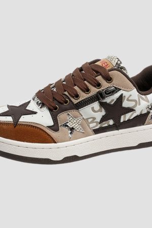 Style Core Aesthetics, New Style Trends Vintage Star Design Sneakers