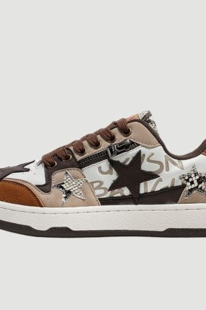 Style Core Aesthetics, New Style Trends Vintage Star Design Sneakers