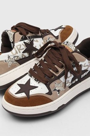 Style Core Aesthetics, New Style Trends Vintage Star Design Sneakers
