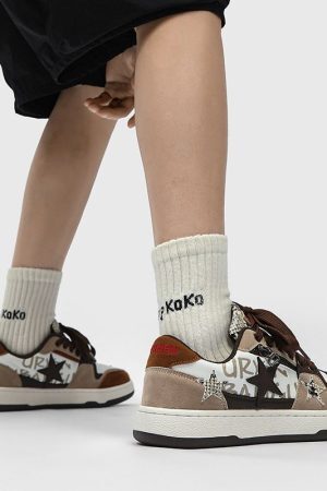 Style Core Aesthetics, New Style Trends Vintage Star Design Sneakers