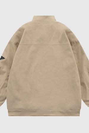 Style Core Aesthetics, New Style Trends Vintage Star Embroidered Stand Collar Jacket