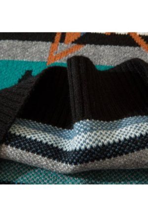 Style Core Aesthetics, New Style Trends Vintage Star Print Striped Sweater