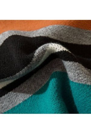 Style Core Aesthetics, New Style Trends Vintage Star Print Striped Sweater