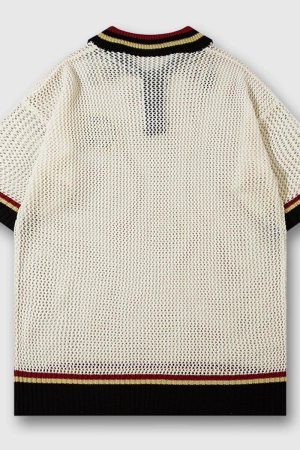 Style Core Aesthetics, New Style Trends Vintage Stripe Collar Polo Tee