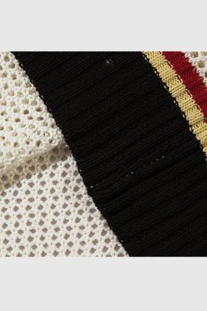 Style Core Aesthetics, New Style Trends Vintage Stripe Collar Polo Tee