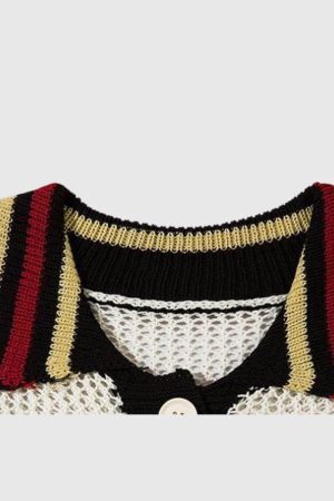 Style Core Aesthetics, New Style Trends Vintage Stripe Collar Polo Tee