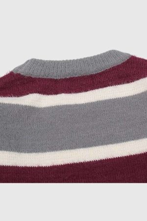 Style Core Aesthetics, New Style Trends Vintage Striped Knit Sweater