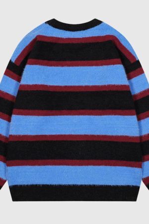 Style Core Aesthetics, New Style Trends Vintage Striped Knit Sweater