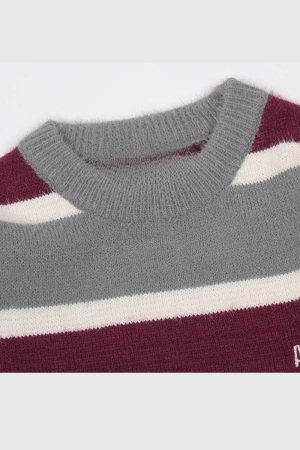 Style Core Aesthetics, New Style Trends Vintage Striped Knit Sweater