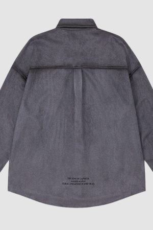 Style Core Aesthetics, New Style Trends Vintage Suede Solid Shirts